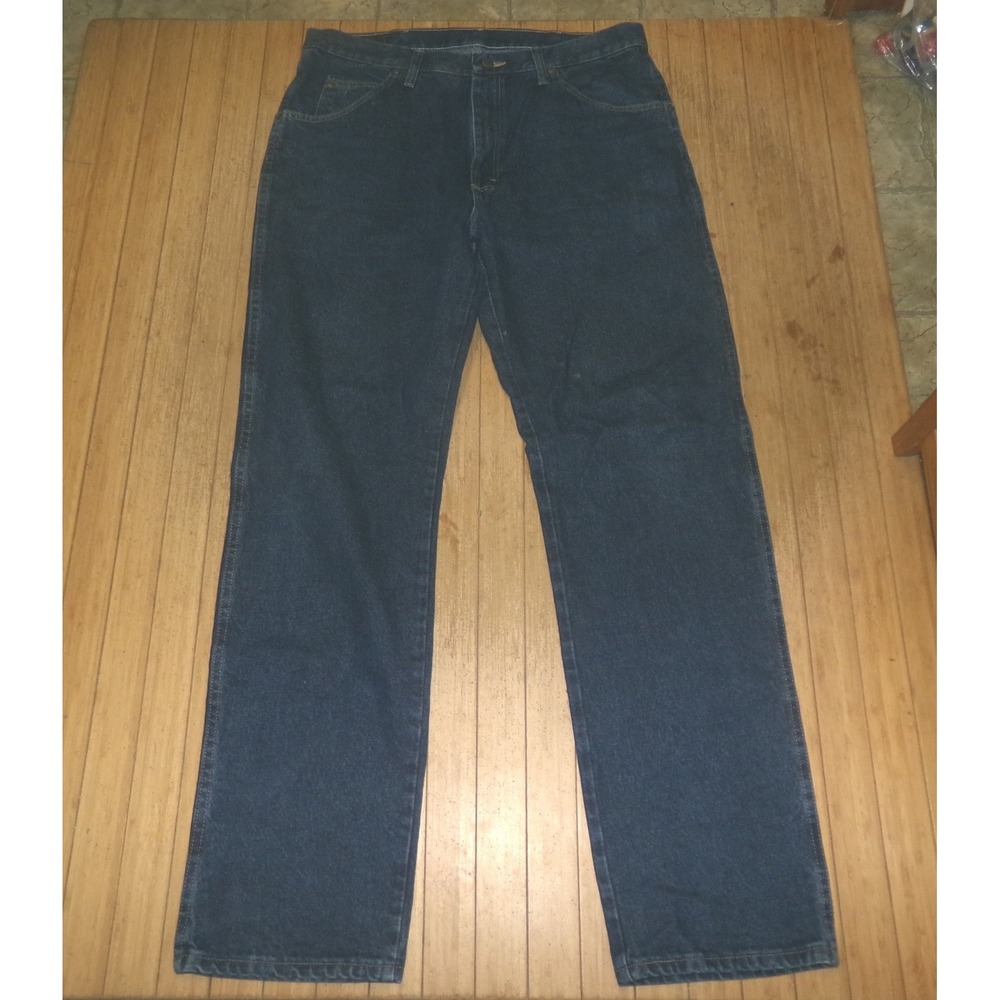 Wrangler Premium Quality Mens Straight Leg Jeans Dark Wash 36x34
